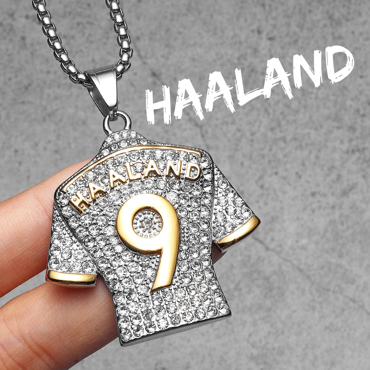 Football Jersey Necklace | Messi, Ronaldo, Neymar, Mbappé, Haaland Stainless Steel Pendant