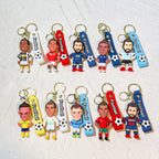 Cartoon Football Player Keychain & Sports Bag Pendant | Soccer Fan Souvenir & Gift