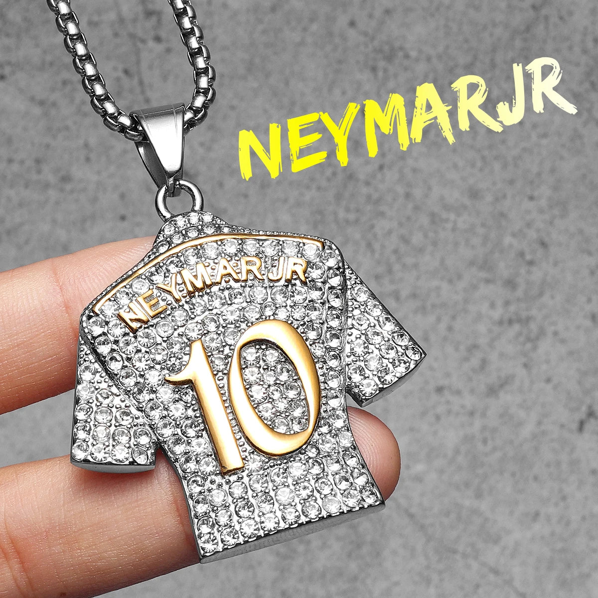 Football Jersey Necklace | Messi, Ronaldo, Neymar, Mbappé, Haaland Stainless Steel Pendant