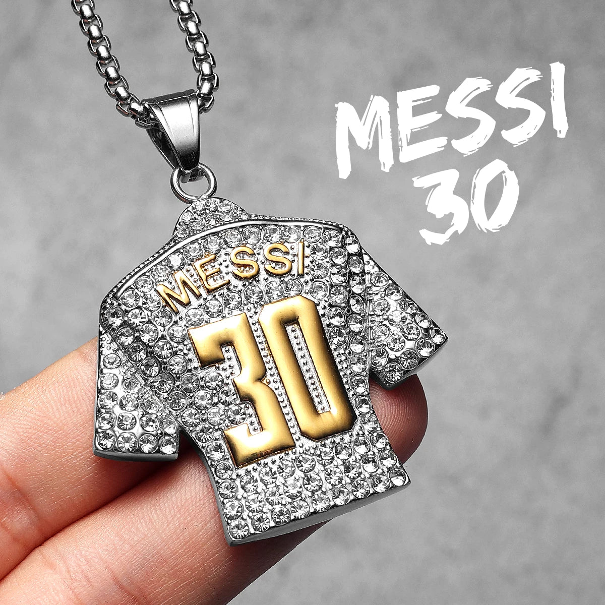 Football Jersey Necklace | Messi, Ronaldo, Neymar, Mbappé, Haaland Stainless Steel Pendant