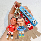 Cartoon Football Player Keychain & Sports Bag Pendant | Soccer Fan Souvenir & Gift