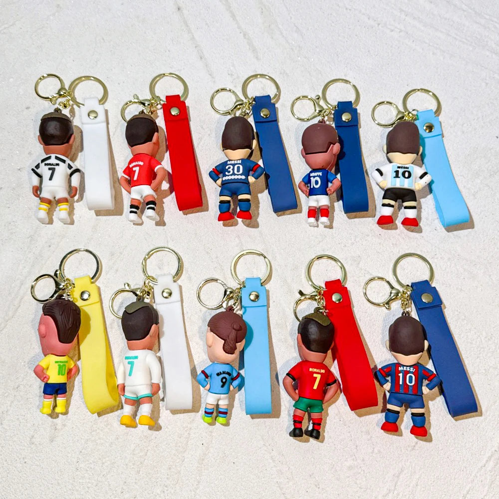 Cartoon Football Player Keychain & Sports Bag Pendant | Soccer Fan Souvenir & Gift