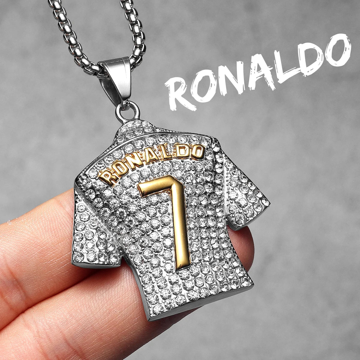 Football Jersey Necklace | Messi, Ronaldo, Neymar, Mbappé, Haaland Stainless Steel Pendant