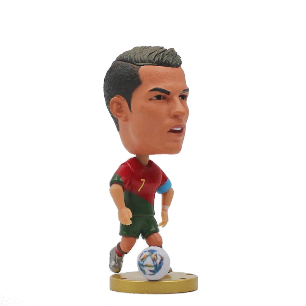 Collectible Soccer Star Resin Figurine & Mini Football Player Doll (6.5cm)