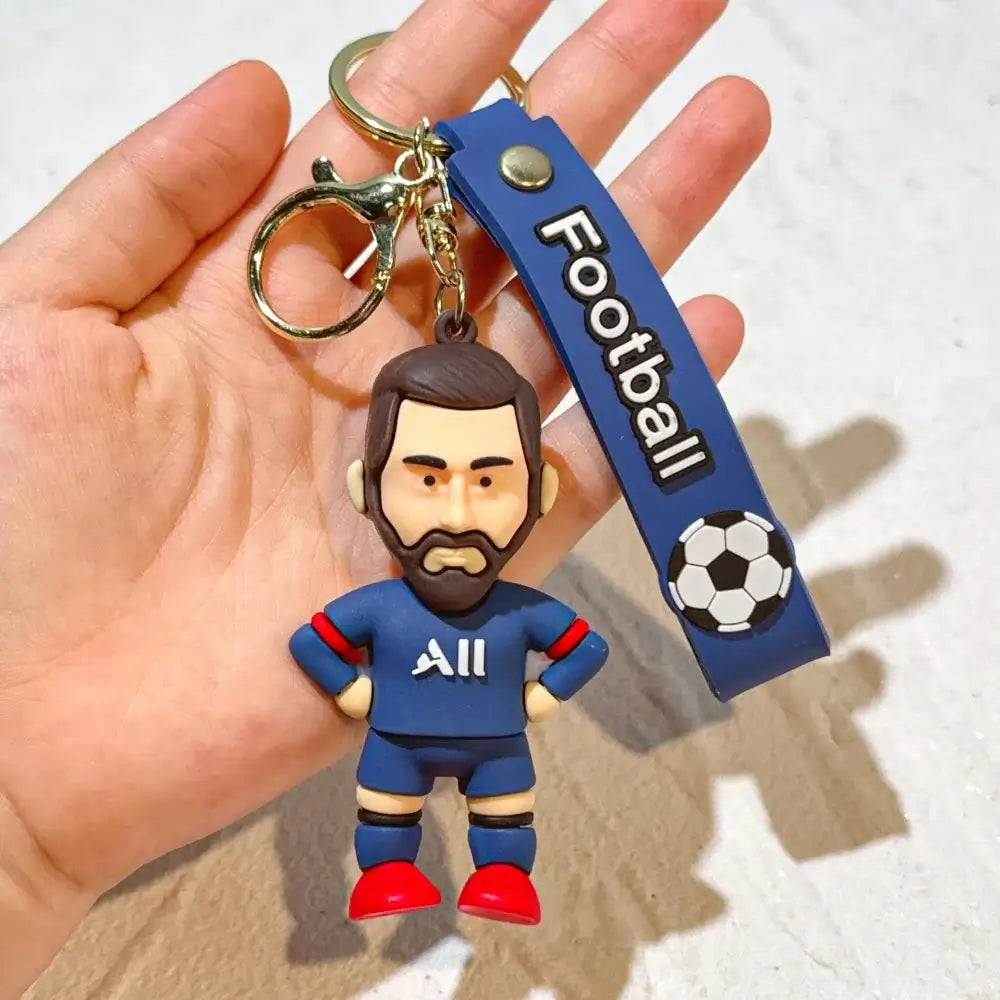 Cartoon Football Player Keychain & Sports Bag Pendant | Soccer Fan Souvenir & Gift