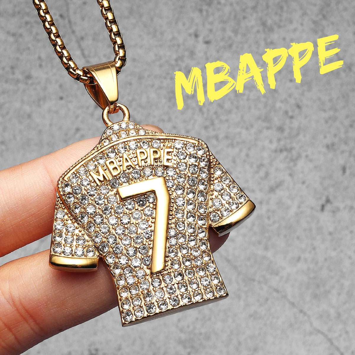 Football Jersey Necklace | Messi, Ronaldo, Neymar, Mbappé, Haaland Stainless Steel Pendant