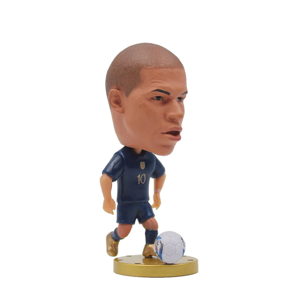 Collectible Soccer Star Resin Figurine & Mini Football Player Doll (6.5cm)