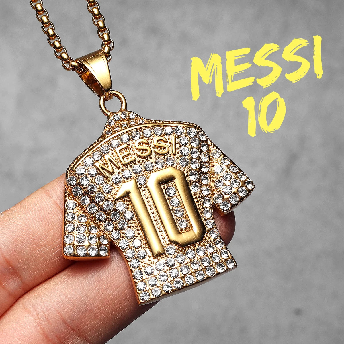 Football Jersey Necklace | Messi, Ronaldo, Neymar, Mbappé, Haaland Stainless Steel Pendant
