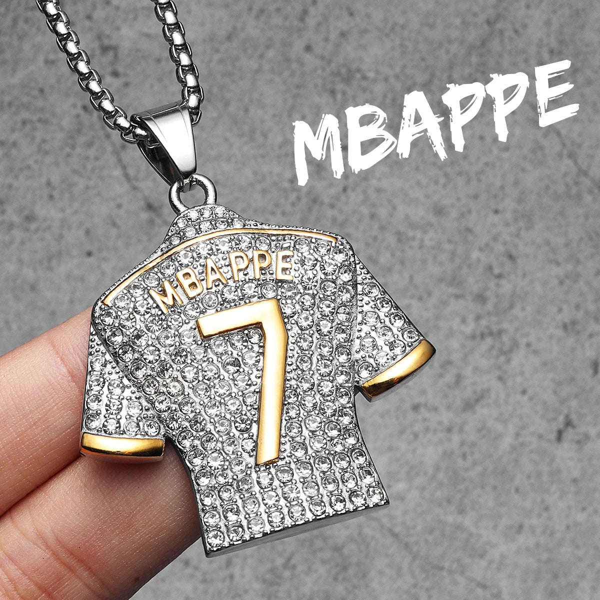 Football Jersey Necklace | Messi, Ronaldo, Neymar, Mbappé, Haaland Stainless Steel Pendant