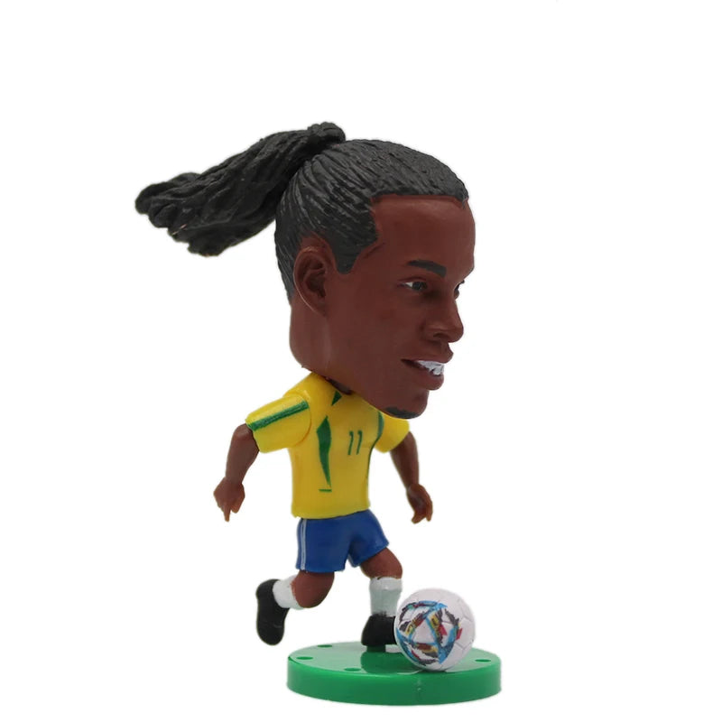 Collectible Soccer Star Resin Figurine & Mini Football Player Doll (6.5cm)
