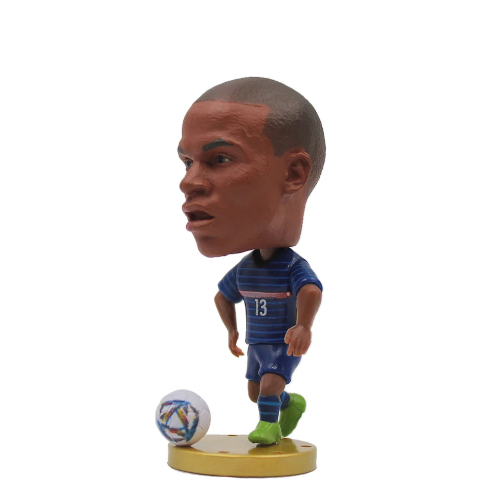 Collectible Soccer Star Resin Figurine & Mini Football Player Doll (6.5cm)