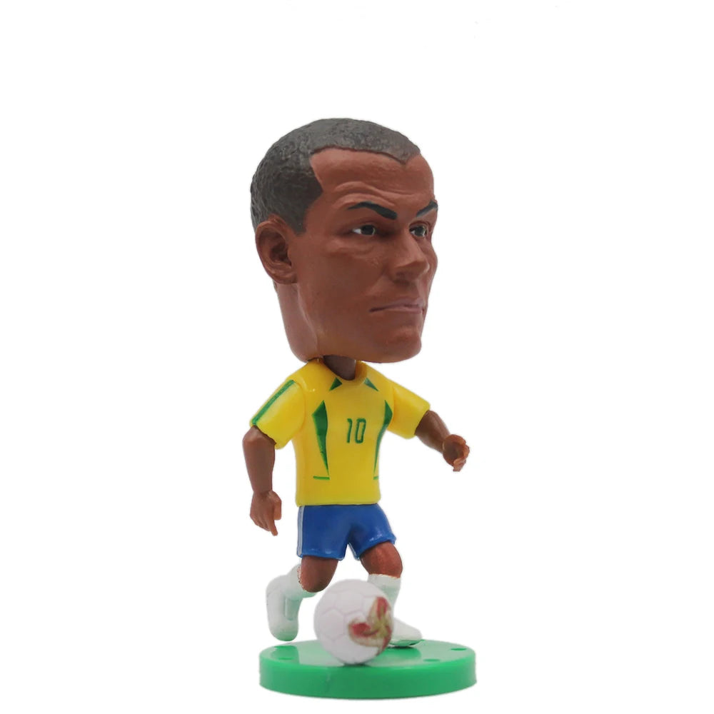 Collectible Soccer Star Resin Figurine & Mini Football Player Doll (6.5cm)