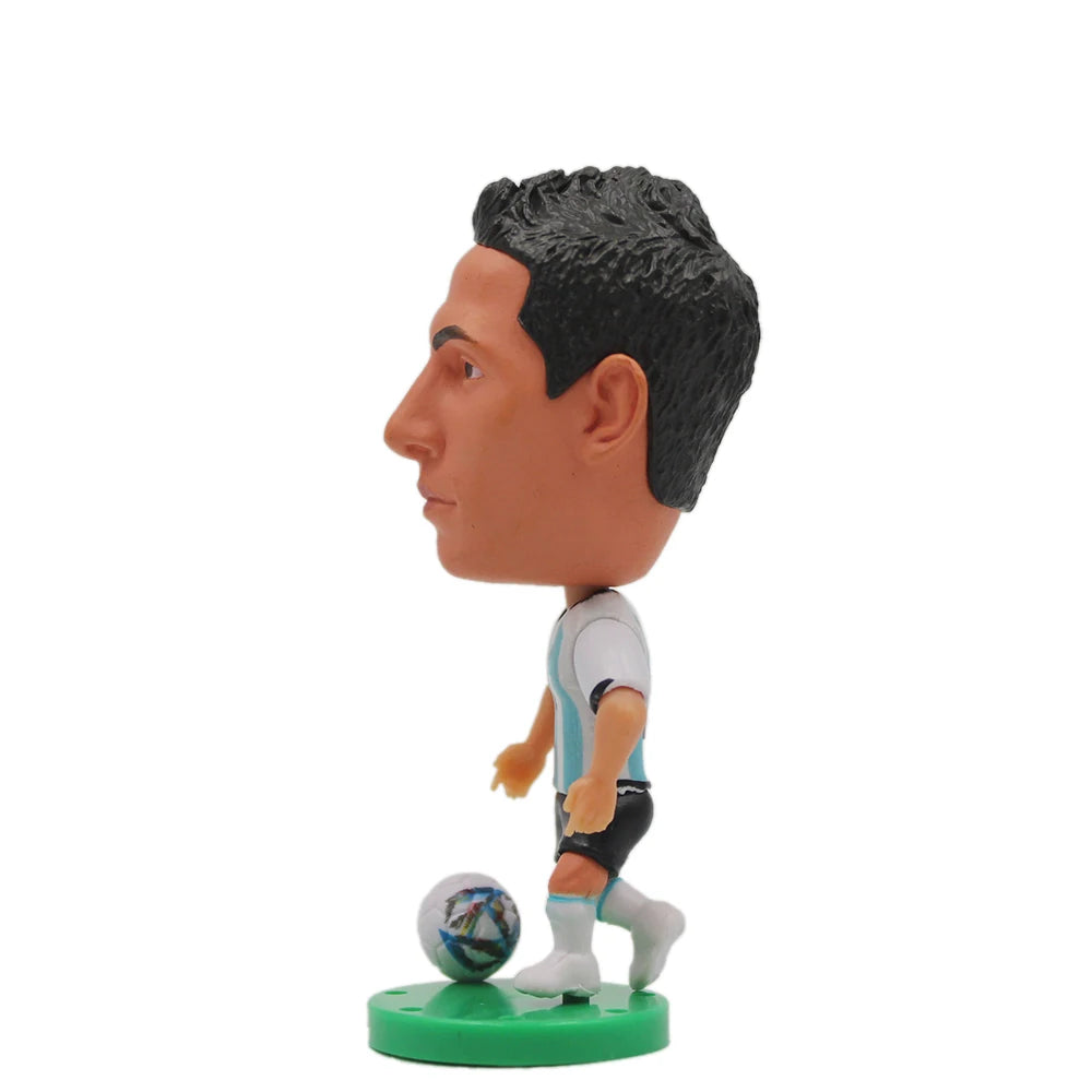 Collectible Soccer Star Resin Figurine & Mini Football Player Doll (6.5cm)