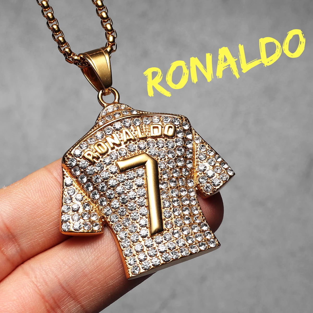 Football Jersey Necklace | Messi, Ronaldo, Neymar, Mbappé, Haaland Stainless Steel Pendant