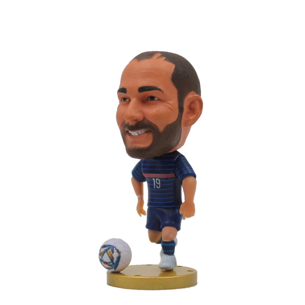 Collectible Soccer Star Resin Figurine & Mini Football Player Doll (6.5cm)