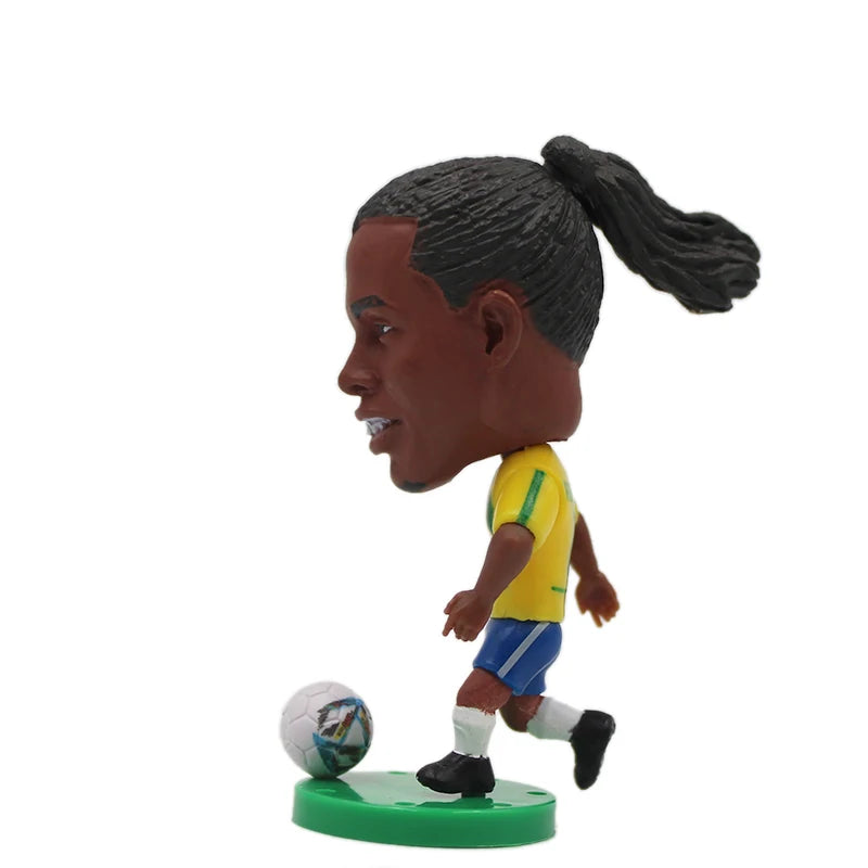 Collectible Soccer Star Resin Figurine & Mini Football Player Doll (6.5cm)
