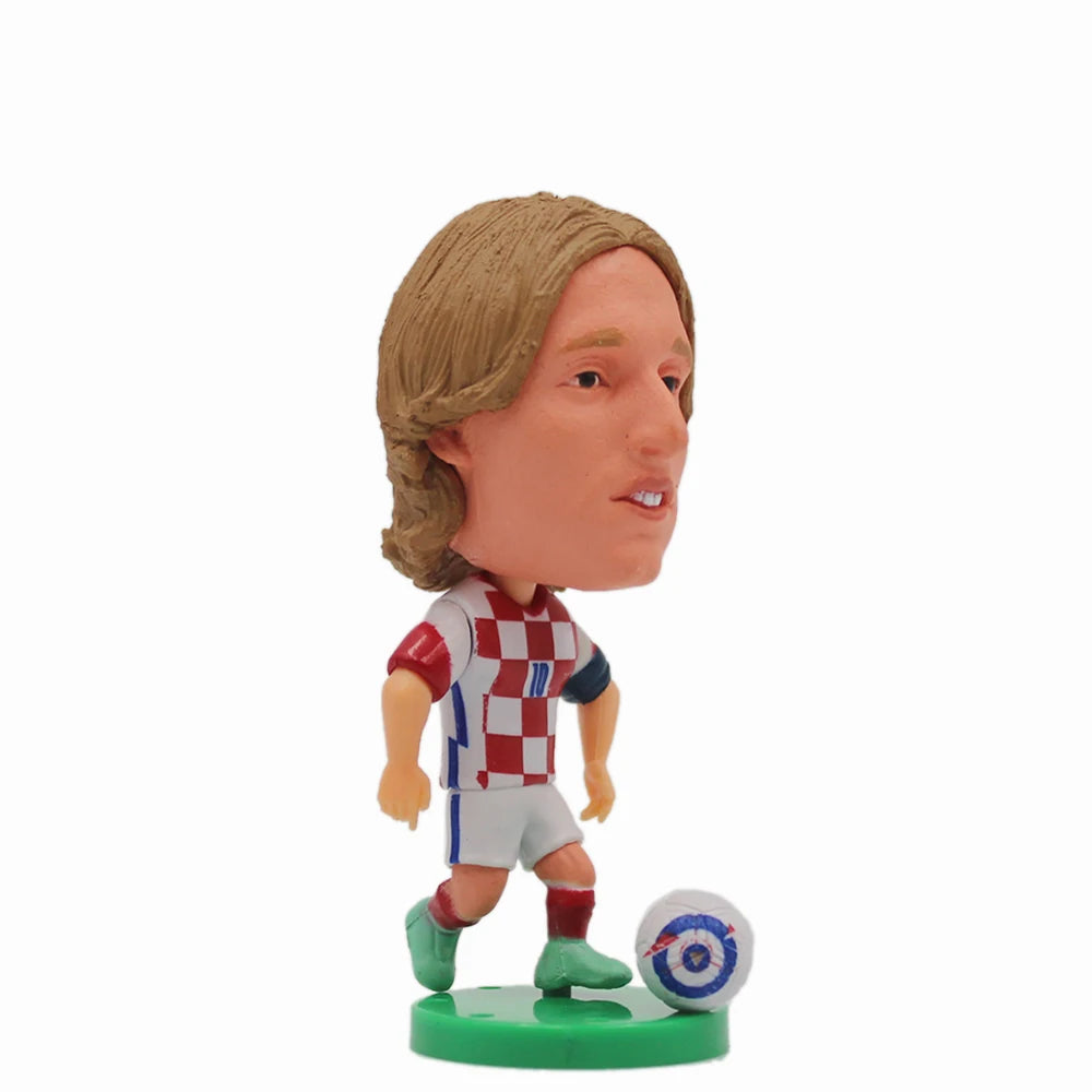 Collectible Soccer Star Resin Figurine & Mini Football Player Doll (6.5cm)