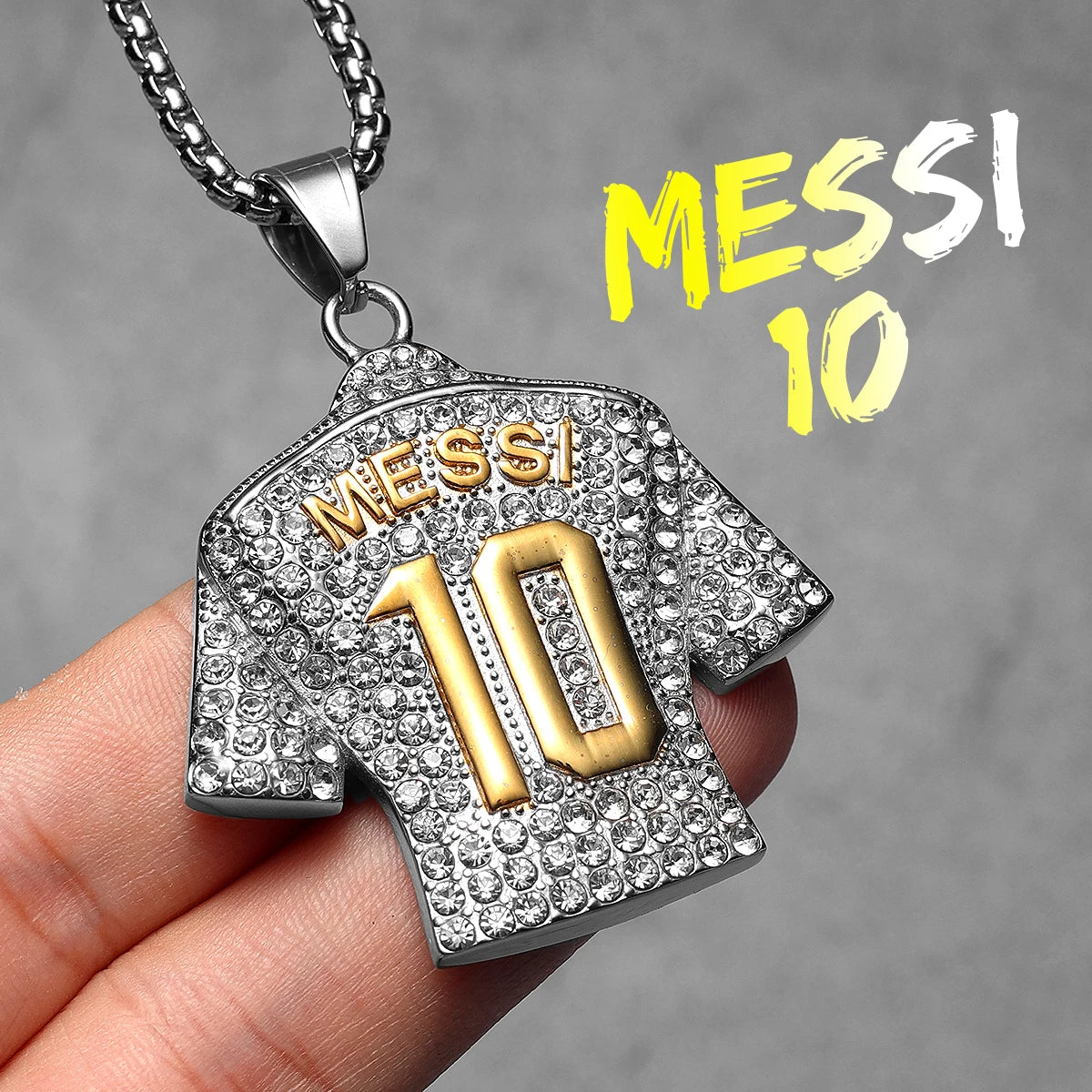Football Jersey Necklace | Messi, Ronaldo, Neymar, Mbappé, Haaland Stainless Steel Pendant