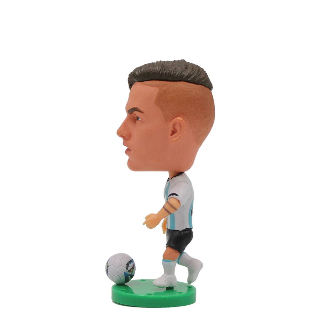 Collectible Soccer Star Resin Figurine & Mini Football Player Doll (6.5cm)