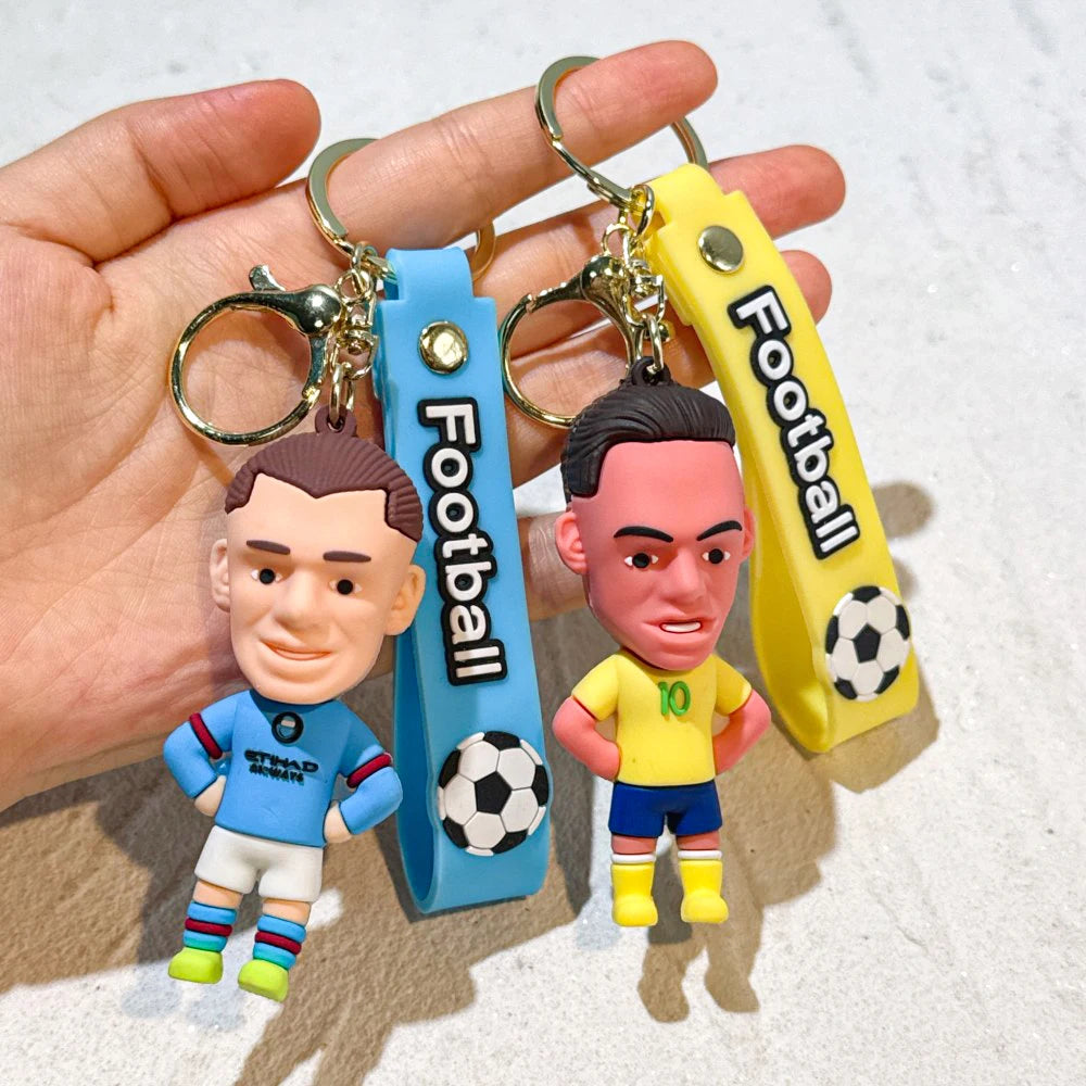 Cartoon Football Player Keychain & Sports Bag Pendant | Soccer Fan Souvenir & Gift