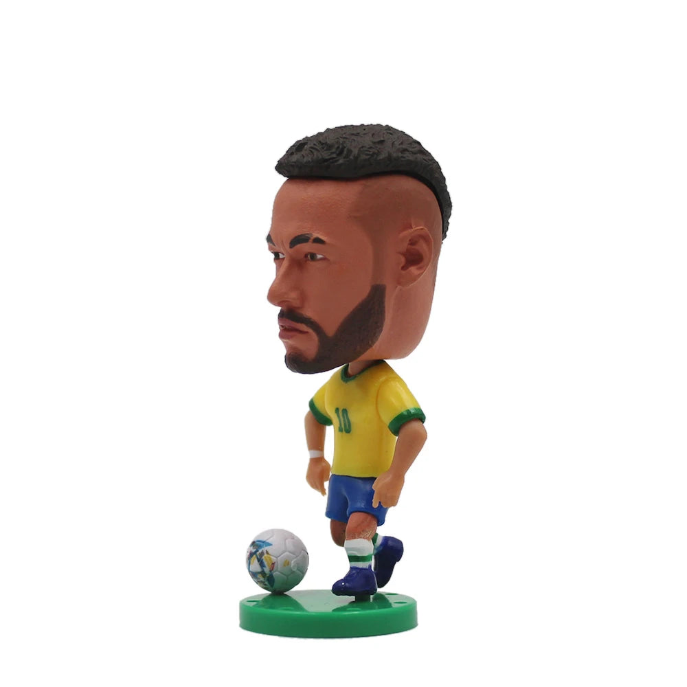 Collectible Soccer Star Resin Figurine & Mini Football Player Doll (6.5cm)