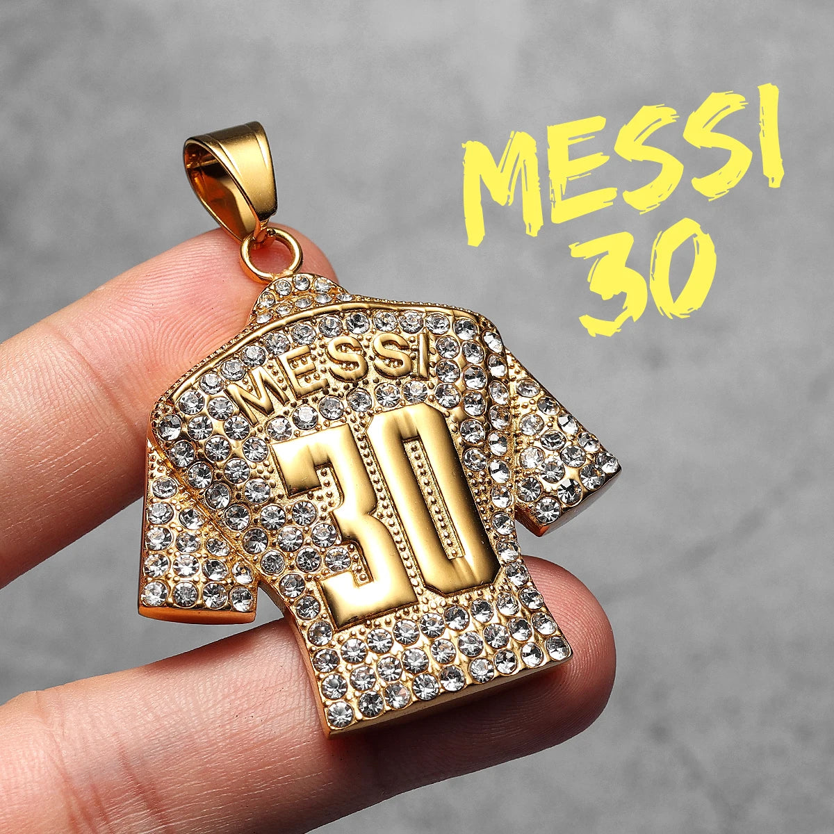 Football Jersey Necklace | Messi, Ronaldo, Neymar, Mbappé, Haaland Stainless Steel Pendant