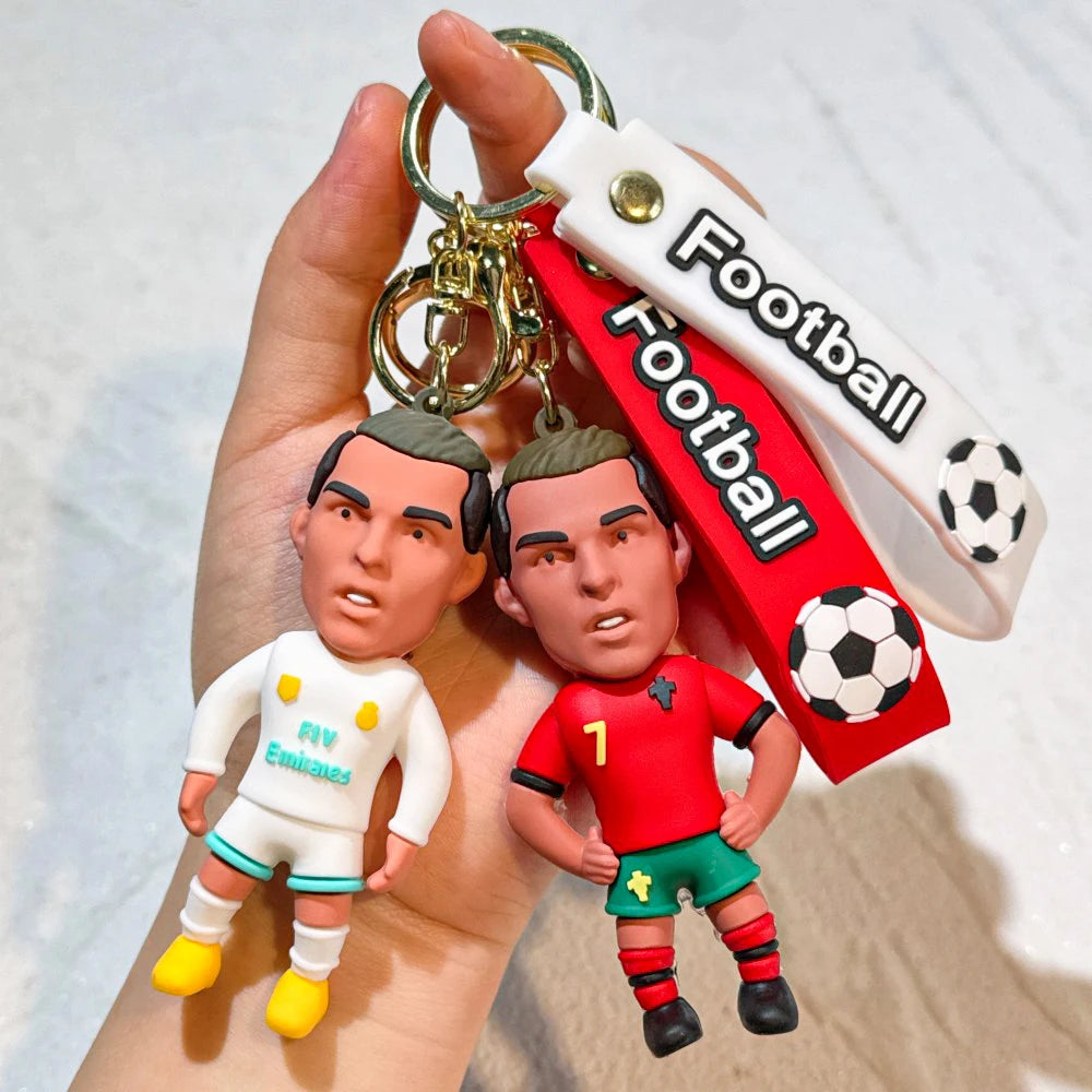 Cartoon Football Player Keychain & Sports Bag Pendant | Soccer Fan Souvenir & Gift