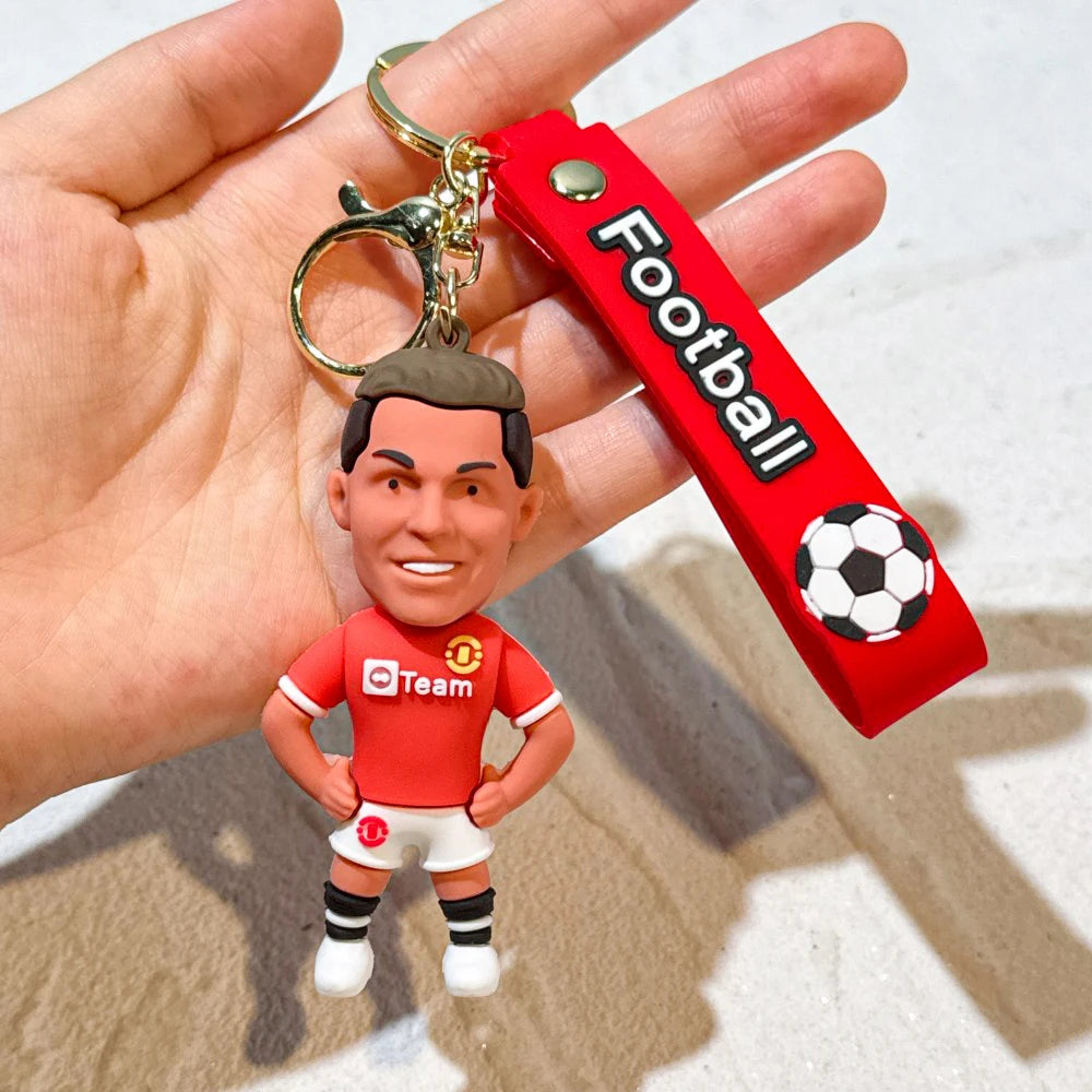 Cartoon Football Player Keychain & Sports Bag Pendant | Soccer Fan Souvenir & Gift