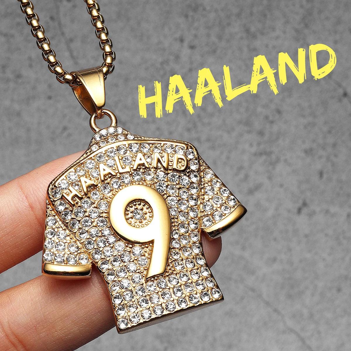 Football Jersey Necklace | Messi, Ronaldo, Neymar, Mbappé, Haaland Stainless Steel Pendant