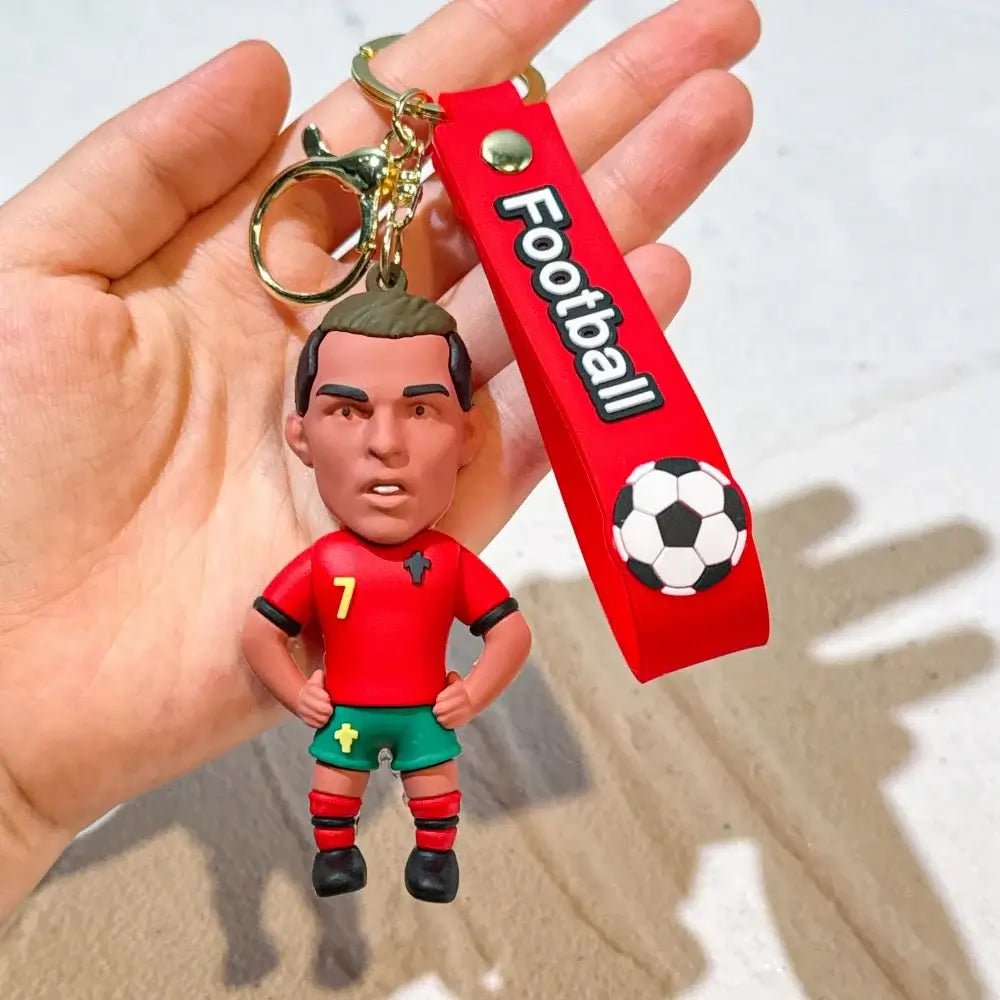 Cartoon Football Player Keychain & Sports Bag Pendant | Soccer Fan Souvenir & Gift