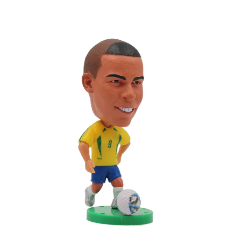 Collectible Soccer Star Resin Figurine & Mini Football Player Doll (6.5cm)