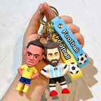 Cartoon Football Player Keychain & Sports Bag Pendant | Soccer Fan Souvenir & Gift